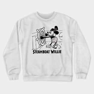 Steamboat Willie Nostalgia - Vintage Animation Print Crewneck Sweatshirt